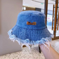 Buy 2 save £5    Stylish Layered Fray Denim Sun Protection Hat