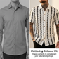 🔥Last day of the limited-time 50% off sale🔥Men's Short Sleeve Retro Geometric Knit Shirt – Vintage Pattern & Breathable Fabric ✨