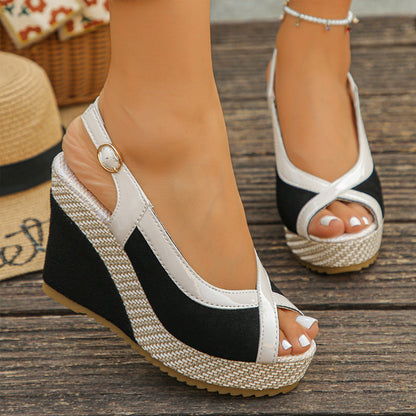 🔥 Hot sale 30% OFF🔥Women's Casual Peep-Toe Wedge Sandals