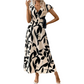 📢📢50% OFF !! ⏰Free shipping on 2 items 🚚✨Women's Casual Printed V-Neck Ruffle Dress