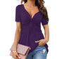 👚 LIMITED-TIME 50% OFF! 🎀 Women's V-Neck Twist Front Tunic – Flowy Peplum Hem, Soft Stretch Fabric ✨