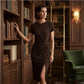 📢📢50% OFF !! ⏰Elegant Twist-Front Waist-Cinching Slit Dress