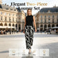 Women's Set – Sleeveless Top & Patterned Extra-Wide Pants – Airy, Elegant & Versatile – Perfect for Summer, Office & Vacation ✨🔥