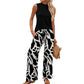 Women's Set – Sleeveless Top & Patterned Extra-Wide Pants – Airy, Elegant & Versatile – Perfect for Summer, Office & Vacation ✨🔥