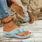 📢📢35% OFF !! ⏰Women's Floral Wedge Thong Sandals