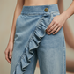 🎁2026 New Arrivals 50% OFF💥Women’s Asymmetrical Ruffle Wide-Leg Denim Pants