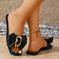 Bestseller – Limited Time Special Price! 🔥⏰Bow & Chain Decor Flat Slide Sandals