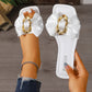 Bestseller – Limited Time Special Price! 🔥⏰Bow & Chain Decor Flat Slide Sandals