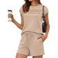 Bestseller shorts set – limited time 50% OFF! 🔥⏰Women's Pintuck T-Shirt & Drawstring Shorts 2-Piece Set