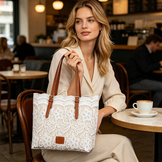 ✨🩷New Arrivals 50% oFF!🩷👜Elegant Lace Large Capacity Tote Bag