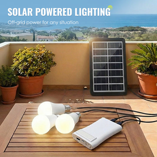 🎁🔥 Limited time 50% OFF~Solar Powered LED Lighting System with 3 Bulbs