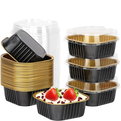 10 PCS Disposable Aluminum Foil Baking Cups with Lids