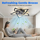 Modern Flower-Shaped Ceiling Fan with Light & Remote