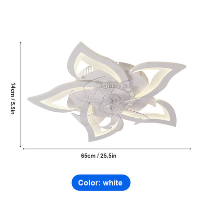 Modern Flower-Shaped Ceiling Fan with Light & Remote