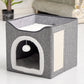Foldable Multi-Level Cat Condo with Scratching Pad