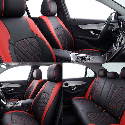 🚗 50% OFF! 9-Piece Universal Fit Leather Car Seat Cover Set