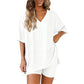📢📢50% OFF !! ⏰Women's Lounge V-Neck Top & Shorts Set