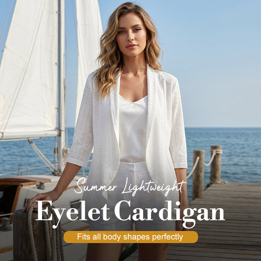 🧥 50% OFF NOW! ⏳ Women's Summer Lightweight Eyelet Cardigan – Breathable, chic & perfect for beach cover-ups or breezy evenings 🌼