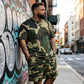 📢📢50% OFF !! ⏰Men's Camouflage Print T-Shirt & Shorts Set