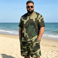 📢📢50% OFF !! ⏰Men's Camouflage Print T-Shirt & Shorts Set