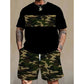 📢📢50% OFF !! ⏰Men's Camouflage Print T-Shirt & Shorts Set