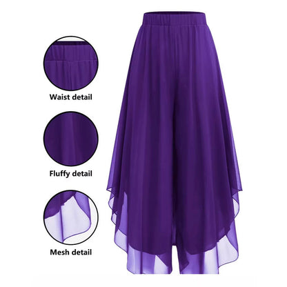 🏆LAST DAY SALE 50% OFF🔥Women's Asymmetrical Chiffon Wide-Leg Pants