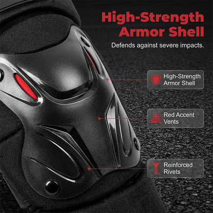 📢📢50% OFF !! ⏰ Motorcycle Knee & Elbow Guard Set – Hard Shell, Articulated Design, Breathable 🛡️