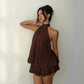 🔥LAST DAY SALE 50% OFF🔥Women’s Halter Neck Mini Dress – Slim-Fit, Sleeveless & Tie-Back ✨ | Elegant Summer Dress