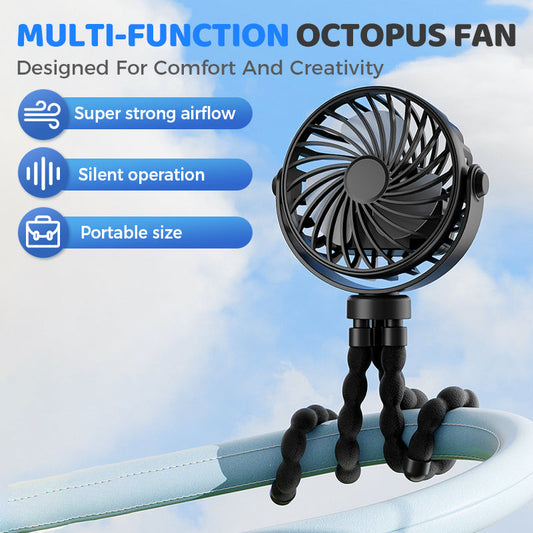 🏆LAST DAY SALE 50% OFF🔥Mini Handheld Multi-Function Octopus Fan