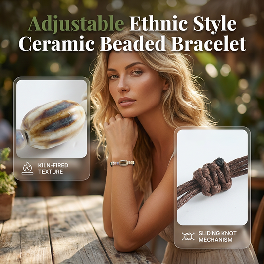 🏆LAST DAY SALE 50% OFF🔥Adjustable Ethnic Style Ceramic Beaded Bracelet