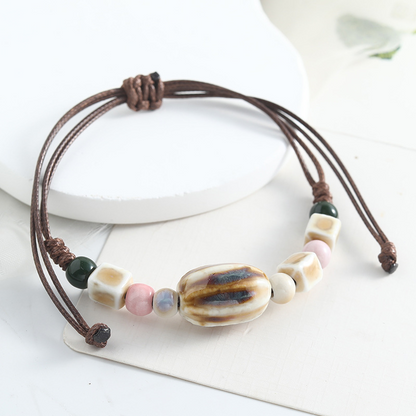 🏆LAST DAY SALE 50% OFF🔥Adjustable Ethnic Style Ceramic Beaded Bracelet