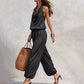 📢📢50% OFF !! ⏰ Sleeveless Cowl Neck Jumpsuit – Halter, Wide-Leg, Elegant 🍷
