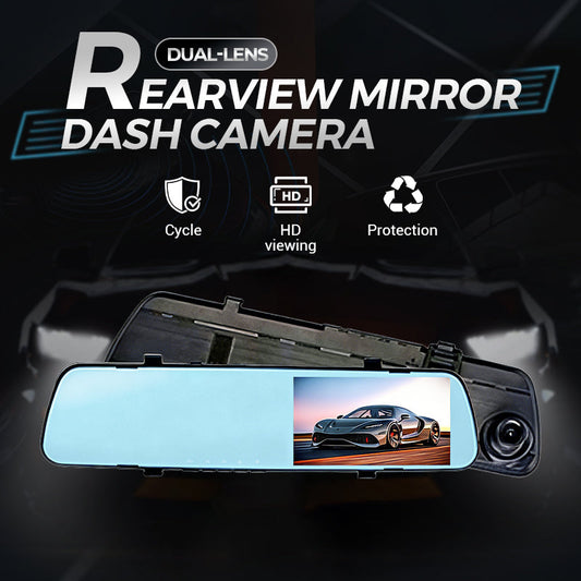🏆LAST DAY SALE 50% OFF🔥Dual-Lens Rearview Mirror Dash Camera