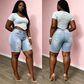 🏆LAST DAY SALE 50% OFF🔥Women's Mid-Waist Ripped Denim Bermuda Shorts