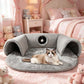 🐱 50% OFF NOW! 🛏️ Plush 2-in-1 Cat Tunnel Bed – Collapsible, scratch-resistant & cozy – combines hideaway tunnel with soft sleeping pad – perfect for play, rest & pouncing 🐾