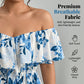 🌸Women's Plus Size Printed Off-Shoulder Ruffle Cami Top✨
