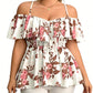 🌸Women's Plus Size Printed Off-Shoulder Ruffle Cami Top✨