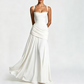 Women's Ruched Bodice Square Neck Maxi Dress