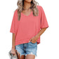 🏖️Summer Cool Deal: ONLY ￡16.99!💃Women's Half Sleeve V-Neck Top with Patchwork Hem