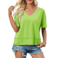 🏖️Summer Cool Deal: ONLY ￡16.99!💃Women's Half Sleeve V-Neck Top with Patchwork Hem