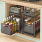 🎉 2026 Sale — Over 31,000 Sold! 🗄️ Carbon Steel Double-Tier Pull Out Cabinet Organizer – Independent Slides, 5 Height Levels – Heavy Items, Easy Access! ✨