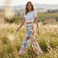 🏆LAST DAY SALE 50% OFF🔥Women's Floral Print Wide-Leg Palazzo Pants