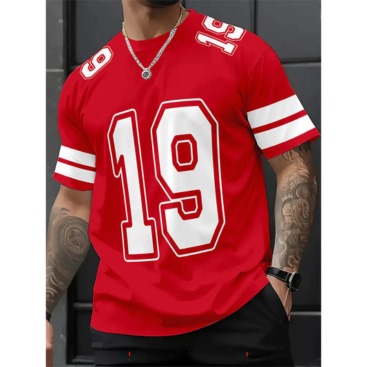🏆LAST DAY SALE 50% OFF🔥Casual Short Sleeve Top with Sporty Number Print