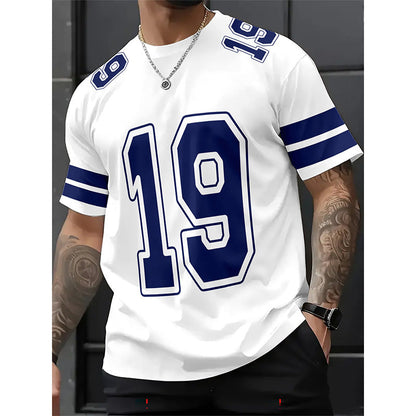 🏆LAST DAY SALE 50% OFF🔥Casual Short Sleeve Top with Sporty Number Print