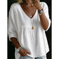 🏆LAST DAY SALE 50% OFF🔥Women's Casual V-Neck Lace Trim Top