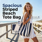 👜 50% OFF NOW! 🏖️ Classic Vertical Stripe Beach & Shopping Tote – Lightweight & spacious – Machine washable, perfect for groceries, pool or weekend trips 🛍️