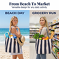 👜 50% OFF NOW! 🏖️ Classic Vertical Stripe Beach & Shopping Tote – Lightweight & spacious – Machine washable, perfect for groceries, pool or weekend trips 🛍️