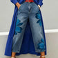 🥳 50% OFF! 🥳 Artistic Flower Wide-Leg Jeans for Women