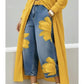 🥳 50% OFF! 🥳 Artistic Flower Wide-Leg Jeans for Women