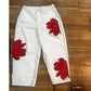 🥳 50% OFF! 🥳 Artistic Flower Wide-Leg Jeans for Women